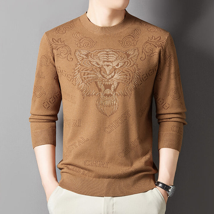 Herren Strickpullover mit einzigartigem Löwenmotiv Echoarchiv