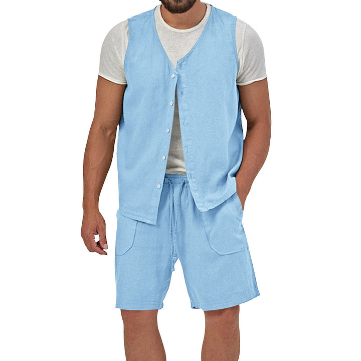 Herren lässiges Kurzarmhemd und Shorts Set Echoarchiv