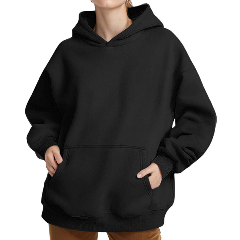 Damen nan oversized Kapuzenpullover mit Kängurutasche, French-Terry Innenfutter und überschnittener Schulter Echo Archiv