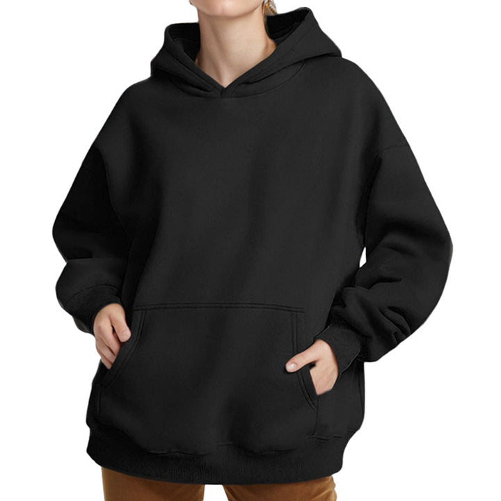 Damen nan oversized Kapuzenpullover mit Kängurutasche, French-Terry Innenfutter und überschnittener Schulter Echo Archiv