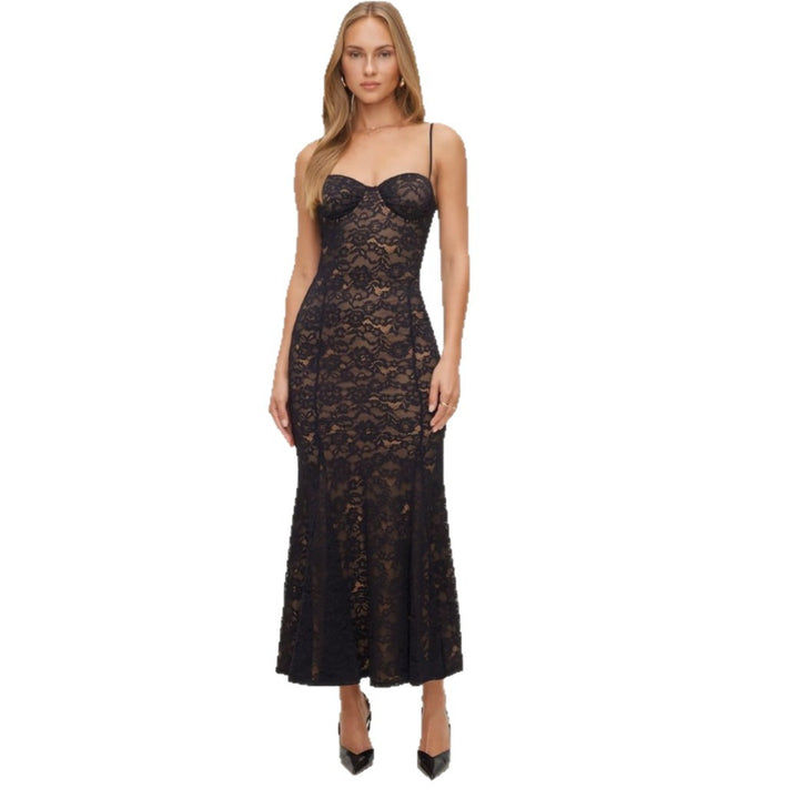 Damen Spitzenkleid mit sanften Konturen und trägerlosem Design Echo Archiv