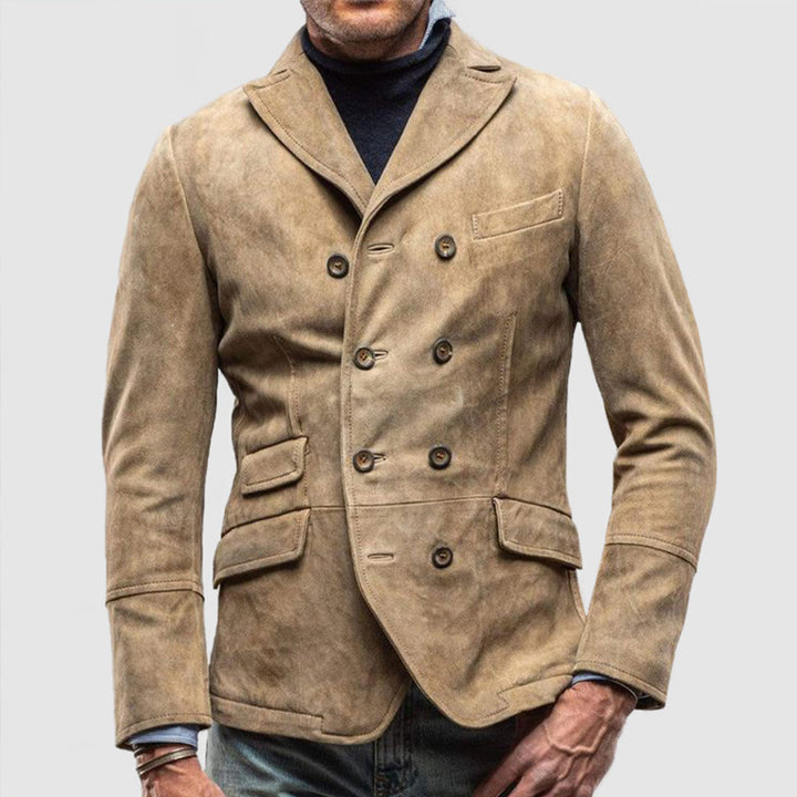 Herren modische Premium Wildlederjacke im Layering-Stil Echoarchiv