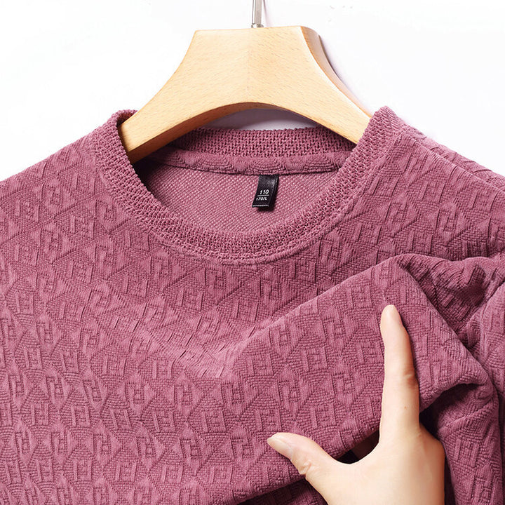 Herren hochwertiger Strickpullover mit modischem 3D-Muster Echoarchiv