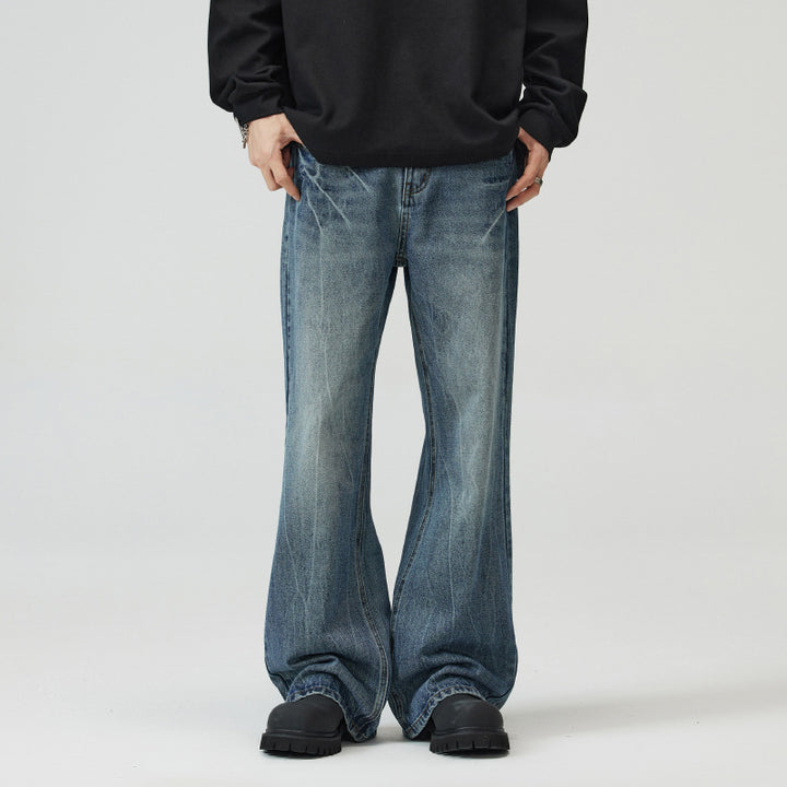 Herren Extraweite Vintage-Baggy-Jeans mit tiefem Schritt und weitem Saum Echo Archiv