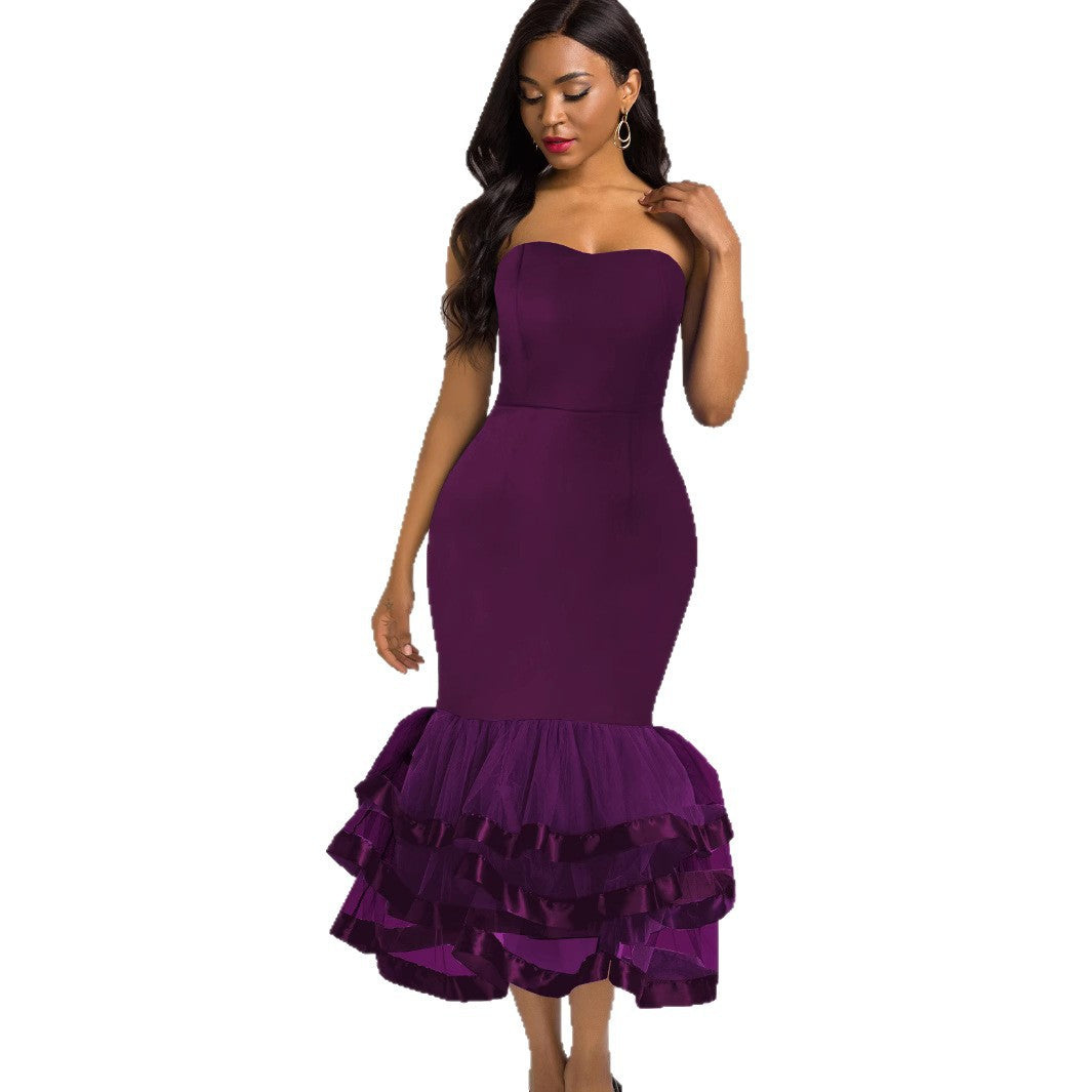 Damen Strapless Kleid mit voluminösem Rüschenrock Echo Archiv