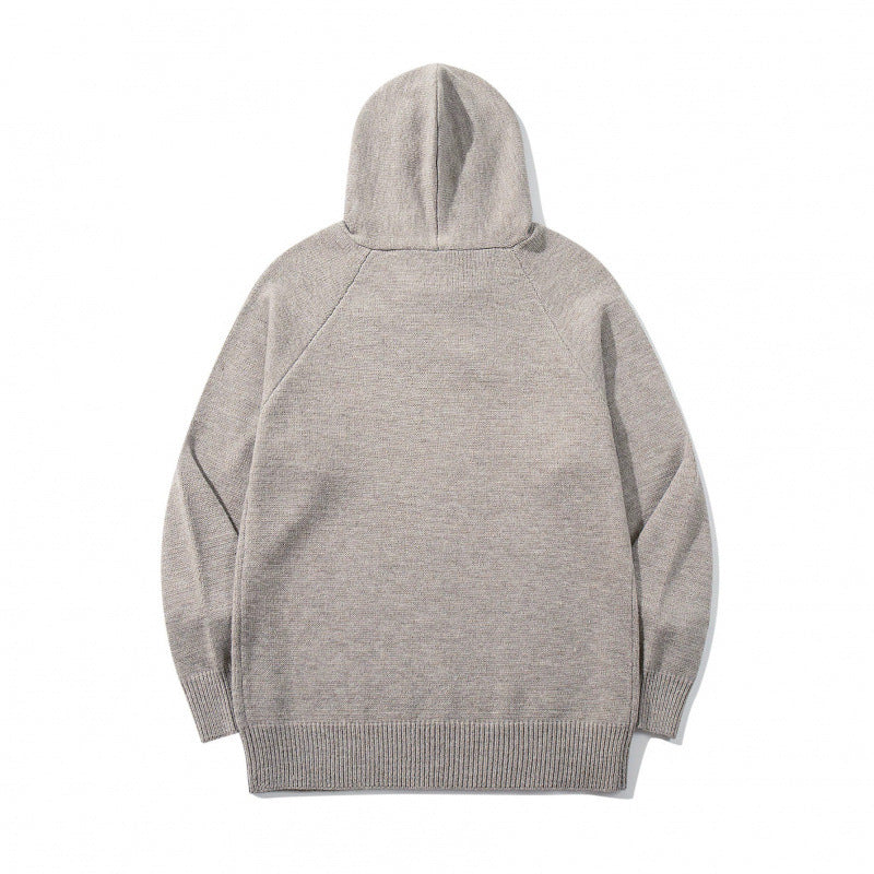 Unisex Oversize Strickkapuzenpullover mit Raglanärmeln und Rippbündchen Echo Archiv