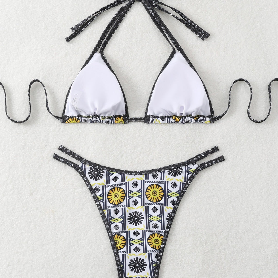 Damen Triangel-Bikini mit modernem geometrischem Muster Echo Archiv