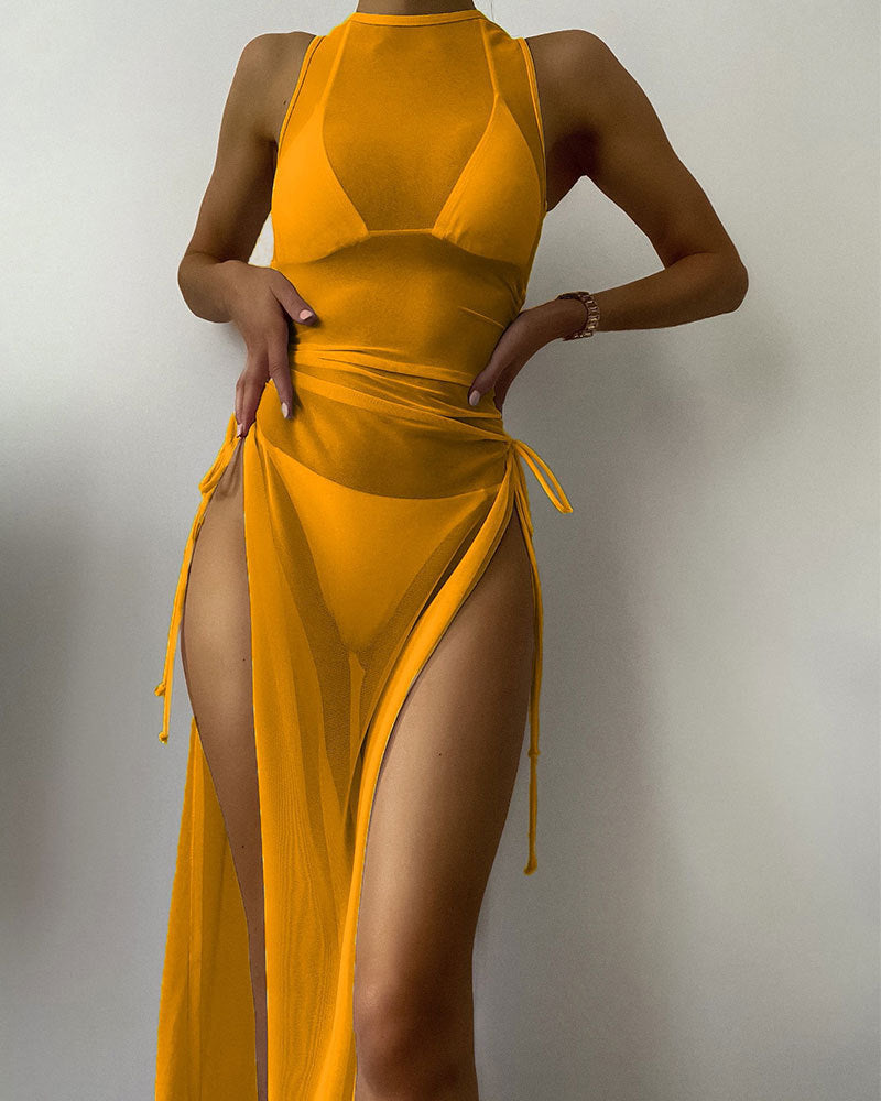 Damen Strandkleid mit asymmetrischem Wickeldesign Echo Archiv
