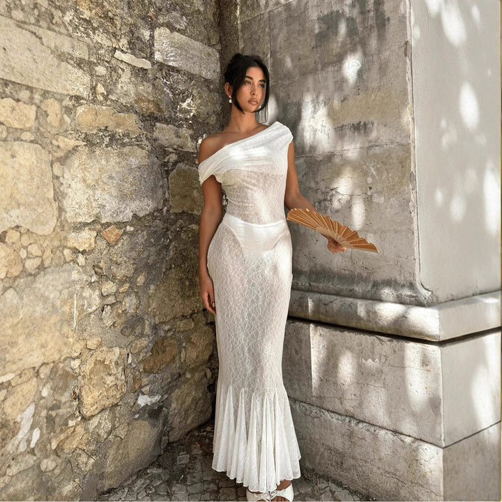Damen Elegantes Maxikleid mit Off-Shoulder Design Echo Archiv