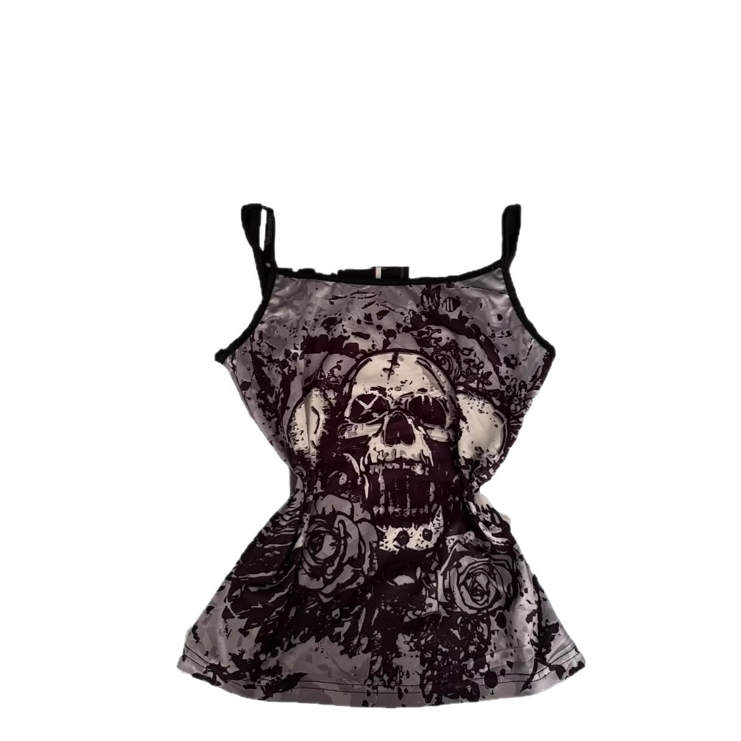 Damen lässiges Tank-Top mit Schädel-Design Echo Archiv