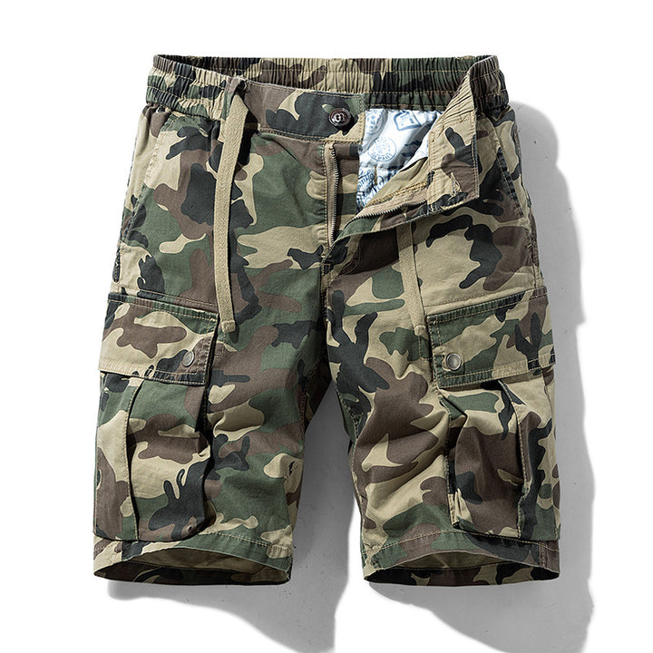 Herren Cargoshorts im lässigen Camouflage-Design mit elastischem Bund und praktischen Taschen Echoarchiv