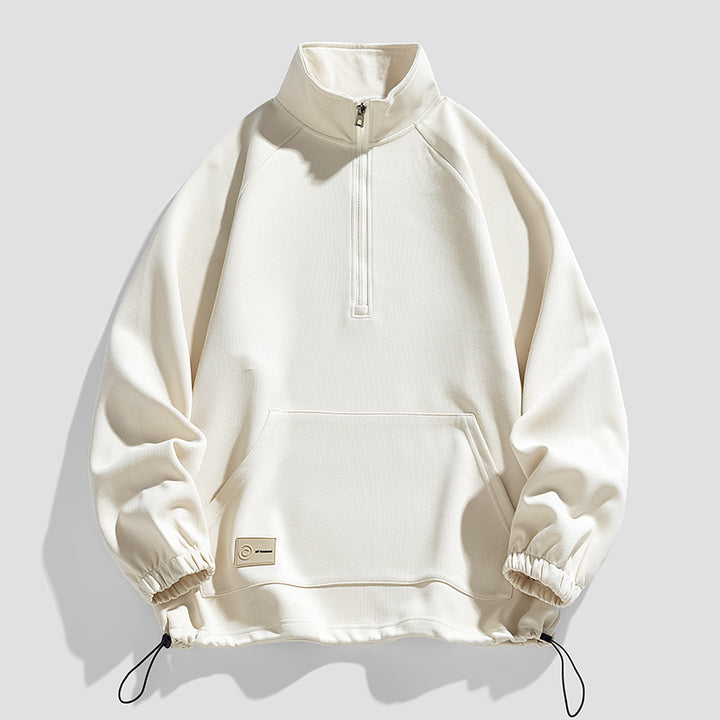 Herren langärmeliger Pullover mit kurzer Reißverschlussöffnung Echoarchiv