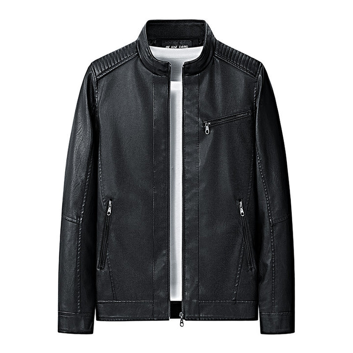 Herren modische Lederjacke mit Steppdetails Echo Archiv