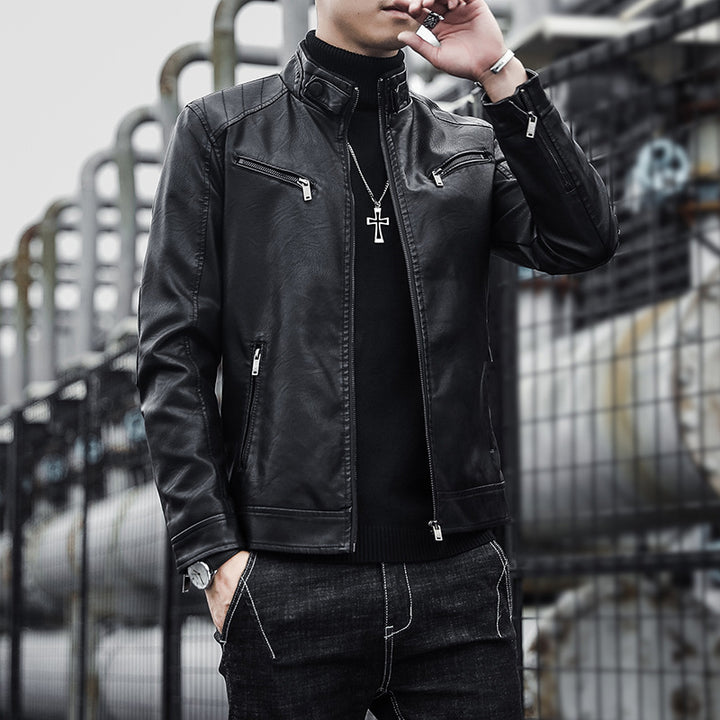 Herren Stilvolle Kunstlederjacke Echo Archiv