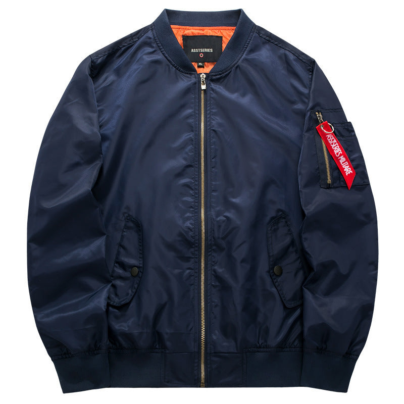 Herren Moderne Nylon-Bomberjacke mit kontrastierendem Innenfutter, Ärmel-Reißverschlusstasche und Rippbündchen Echo Archiv