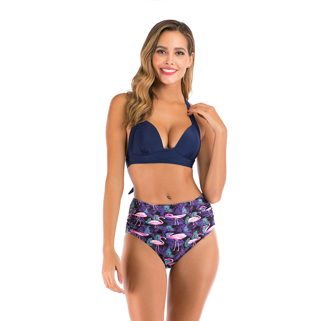 Damen Hochtaillierter Bikini mit tiefem Ausschnitt und trendigem Tiermuster Echo Archiv