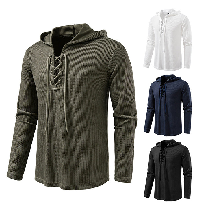 Herren Kapuzenpullover mit innovativer Schnürung und strukturiertem Design Echoarchiv