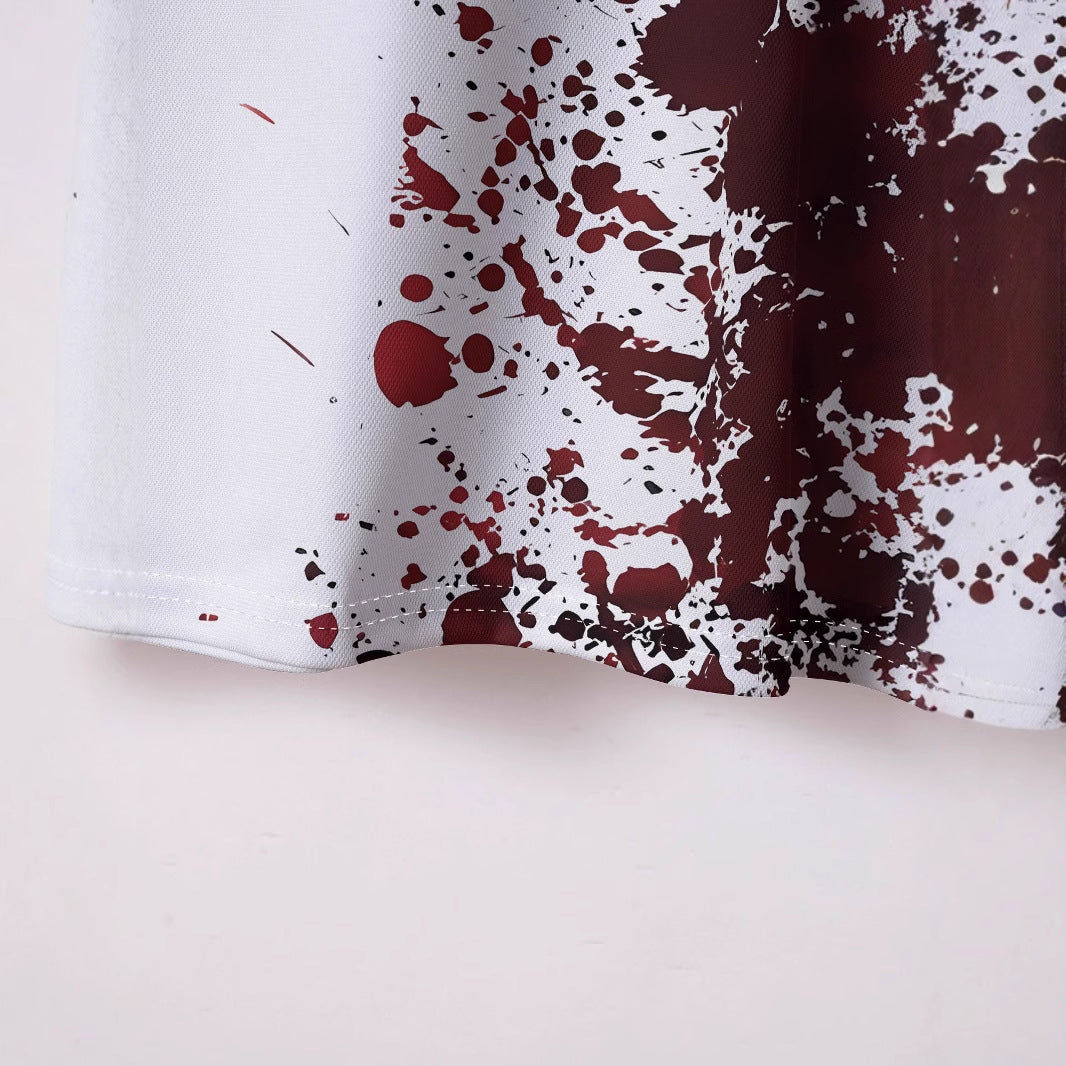 Herren Poloshirt mit künstlerischem Blutfleck-Design Echoarchiv