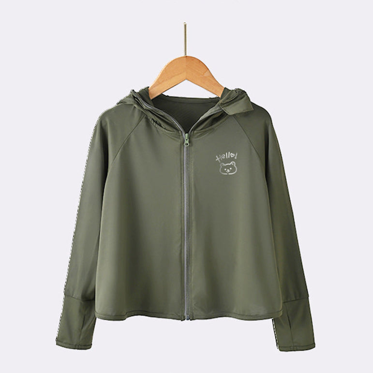 Damen leichte UV-Schutzjacke mit Kapuze und Reißverschluss Echo Archiv