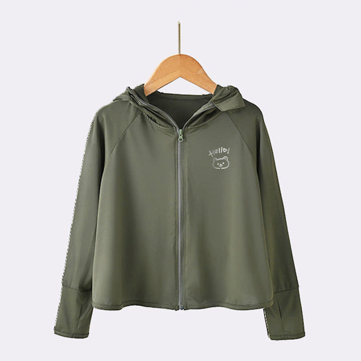 Damen leichte UV-Schutzjacke mit Kapuze und Reißverschluss Echo Archiv