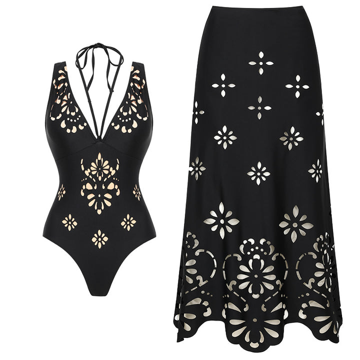 Damen Einteiler Badeanzug mit kunstvollem Cut-Out Design Echo Archiv
