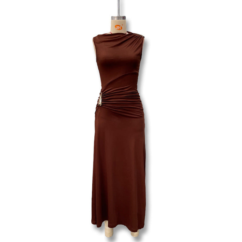 Damen Maxikleid mit raffiniertem Wickeldetail und figurbetontem Schnitt Echo Archiv