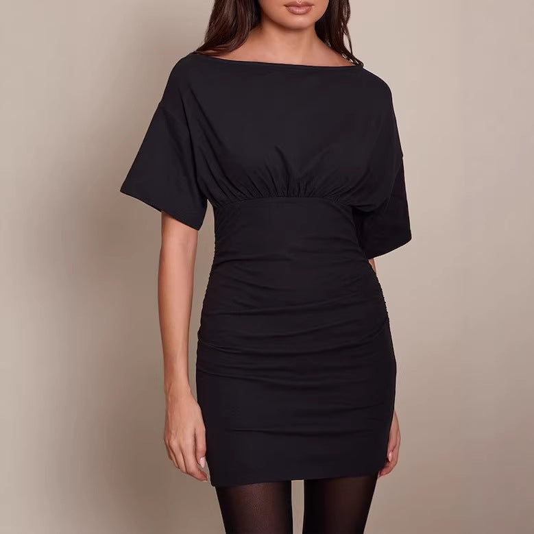 Damen figurbetontes Wickelkleid mit Raffungen und weiten Ärmeln Echo Archiv