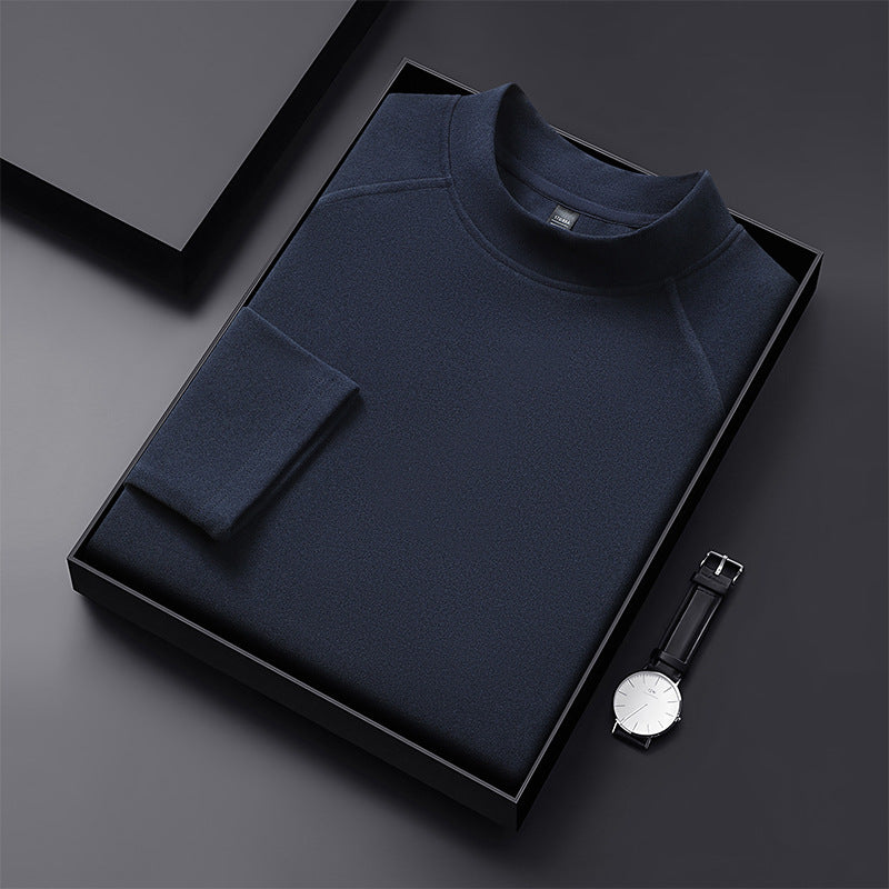 Herren Premium-Mockneck-Pullover aus feinem Woll-Mix mit Raglanärmeln Echo Archiv