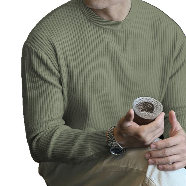 Herren Moderate Rippstrickpullover Echo Archiv