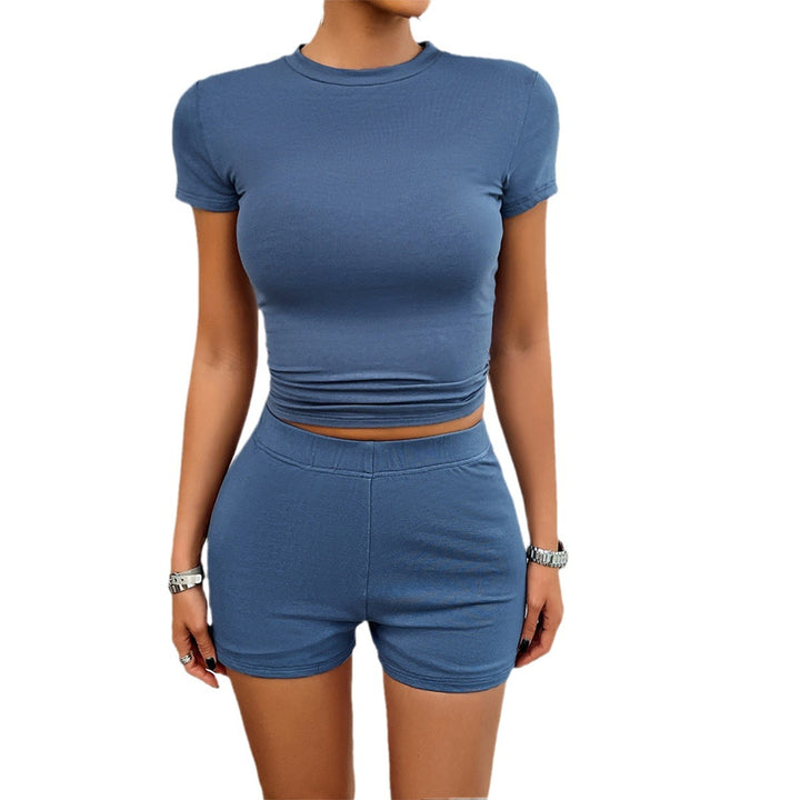 Damen Cropped T-Shirt und Shorts Set Echo Archiv