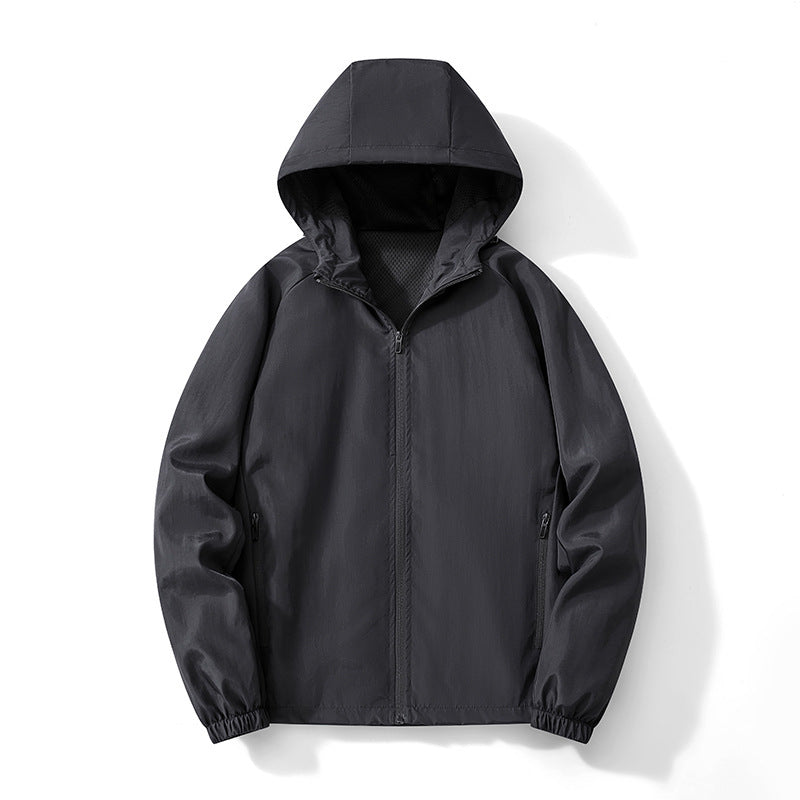 Herren Ultraleichter Kapuzen-Windbreaker mit atmungsaktivem Mesh‑Futter und verdecktem Reißverschluss Echo Archiv