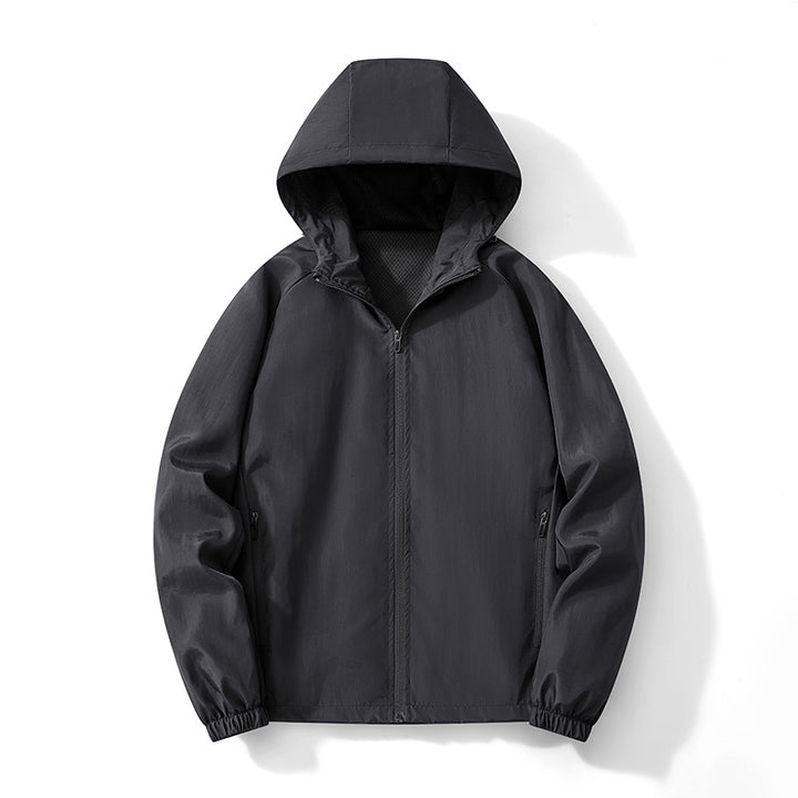 Herren Ultraleichter Kapuzen-Windbreaker mit atmungsaktivem Mesh‑Futter und verdecktem Reißverschluss Echo Archiv