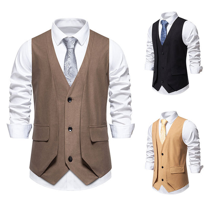 Herren elegante Weste mit schmalem Schnitt und praktischen Taschen Echoarchiv