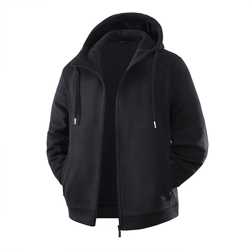 Herren Fleece-Softshell Hybridkapuzenjacke mit Teddy-Innenfutter & verstellbarer Kapuze Echoarchiv