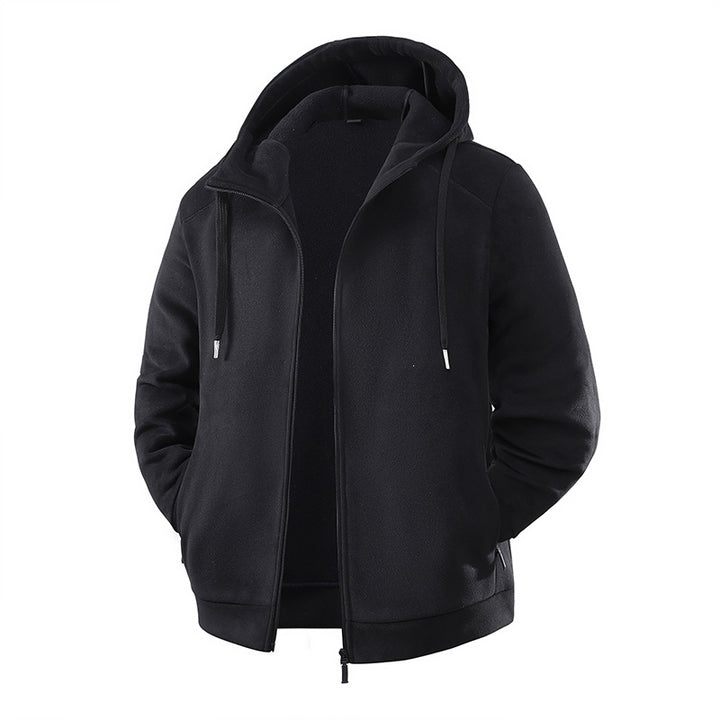 Herren Fleece-Softshell Hybridkapuzenjacke mit Teddy-Innenfutter & verstellbarer Kapuze Echoarchiv