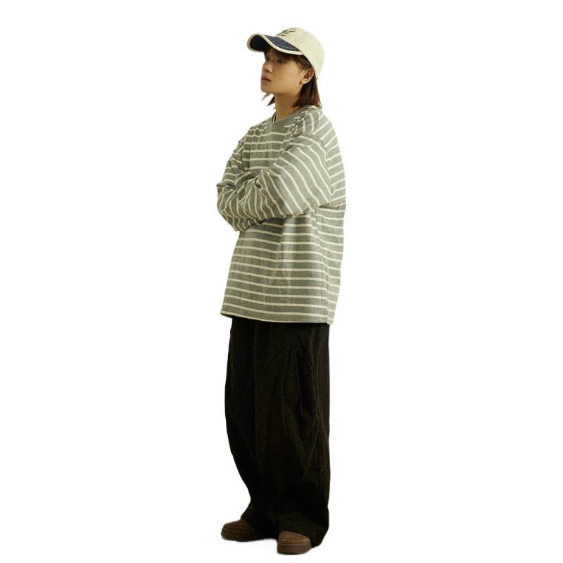Herren Weite Baggy-Cargo-Hose mit Faltendetails und elastischem Bund Echoarchiv