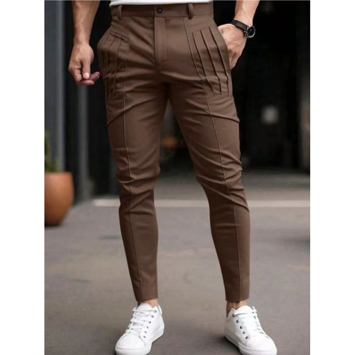 Herren elegante Slim-Fit Hose mit hochwertigen Falten und praktischen Taschen Echoarchiv