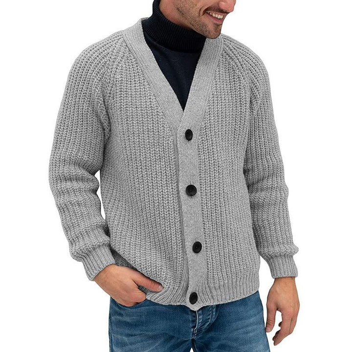 Herren Grobstrickjacke mit Knopfleiste Echoarchiv