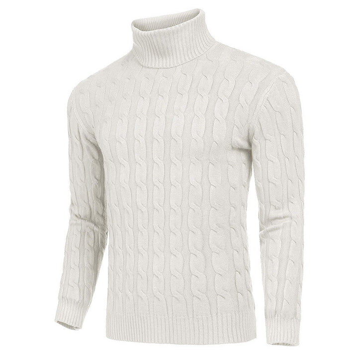 Herren modischer Rollkragenpullover mit strukturierter Strickoptik Echoarchiv