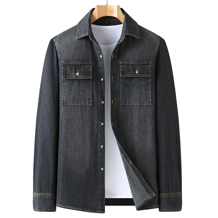 Herren Jeanshemd aus Denim mit Brustpattentaschen und Kentkragen Echo Archiv