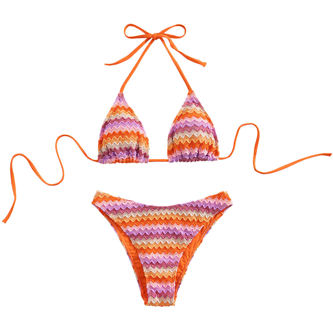 Damen Triangel-Bikini mit romantischem Wellenmuster Echo Archiv