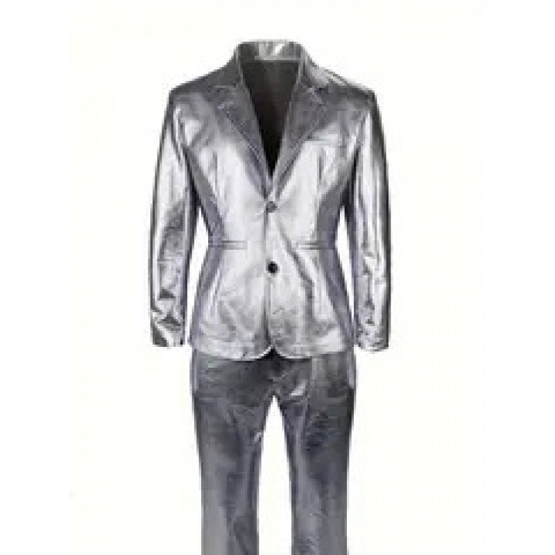 Herren Glamouröser Satin-Anzug Echoarchiv
