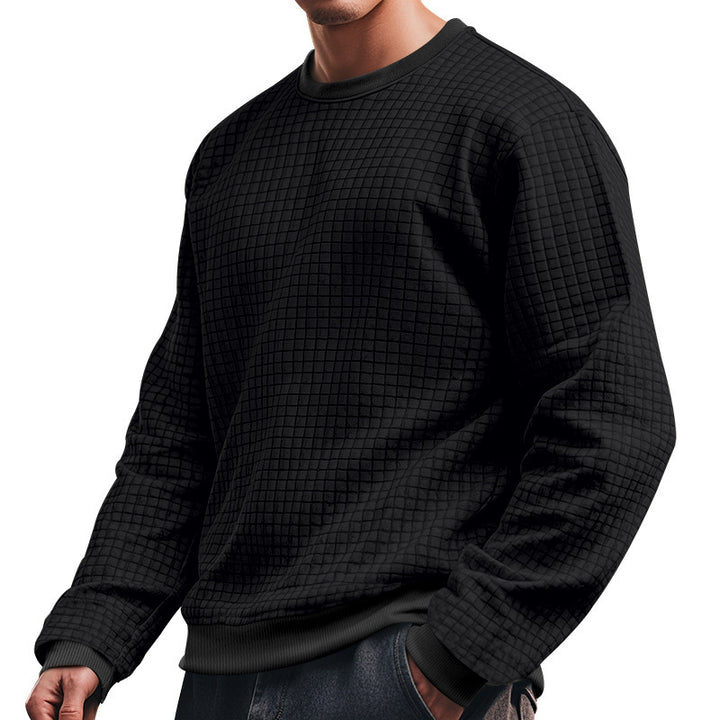 Herren Langarm-Sweatshirt mit strukturiertem Design und elastischen Bündchen Echoarchiv