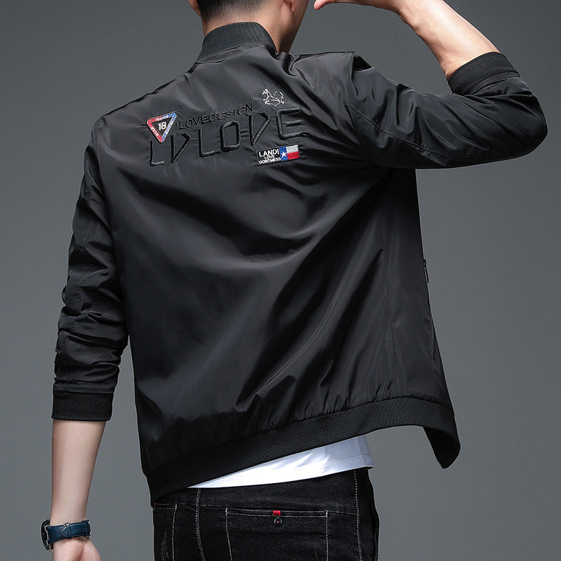 Herren sportliche Trendjacke mit Stickerei Echoarchiv