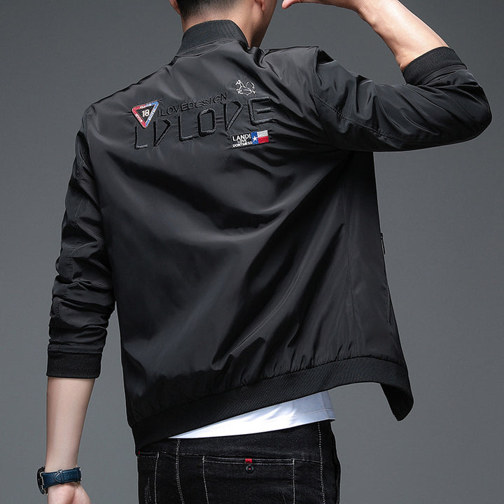 Herren sportliche Trendjacke mit Stickerei Echoarchiv