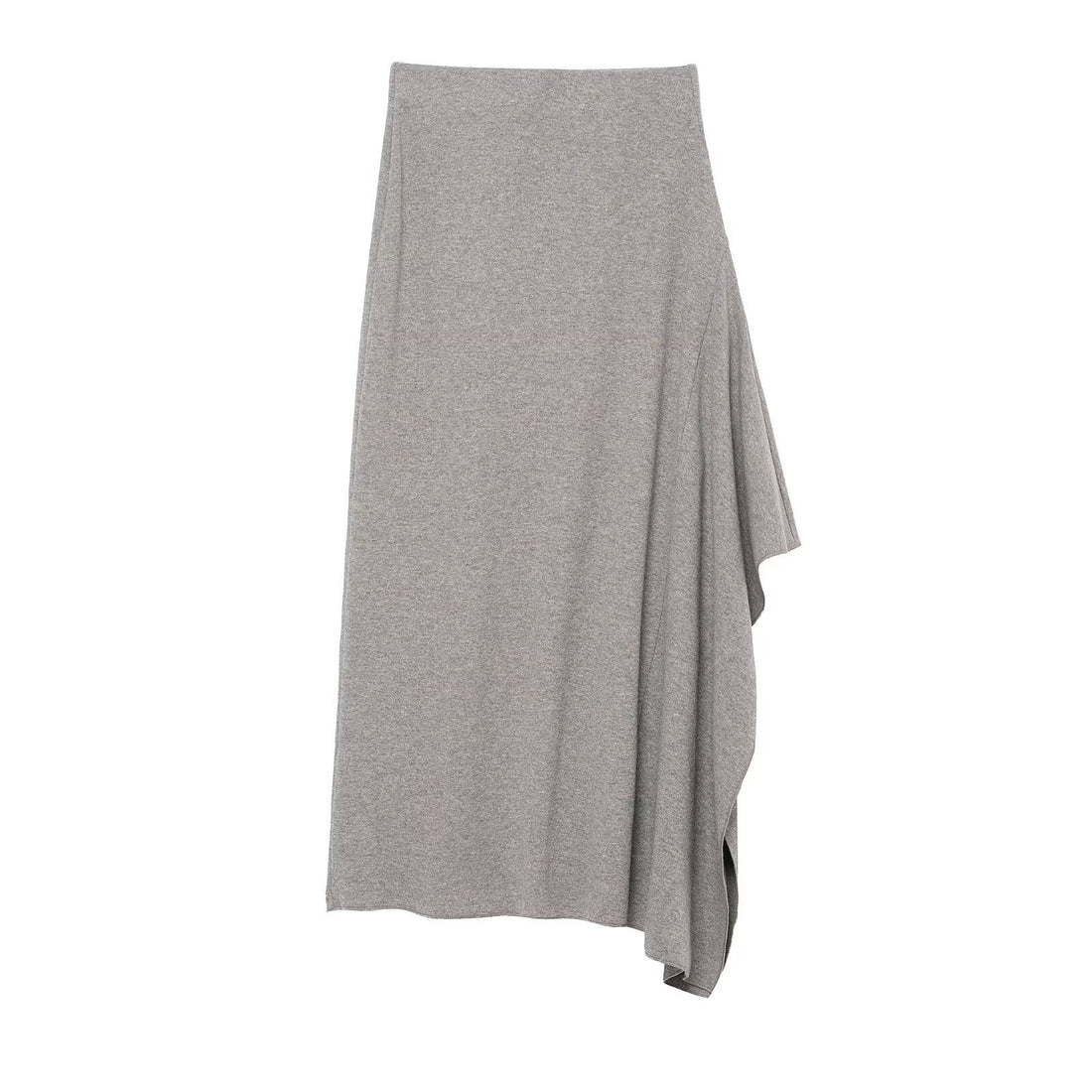 Damen Asymmetrischer Midirock aus Feinstrick mit drapiertem Seitenschlitz Echo Archiv