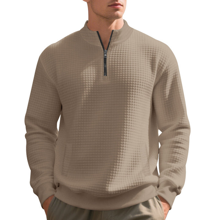 Herren funktionaler Fleece-Pullover mit halbem Reißverschluss und seitlichen Taschen Echoarchiv