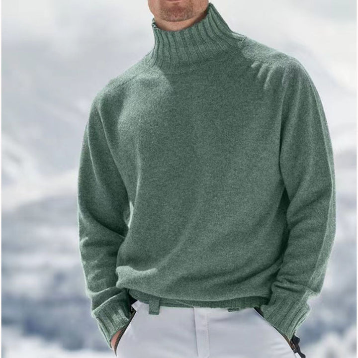 Herren Rollkragenpullover aus hochwertiger Wolle mit strukturierten Details Echoarchiv