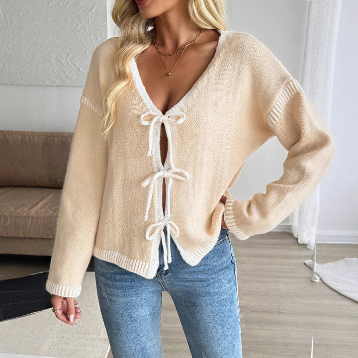 Damen Lässiger Strickcardigan mit Schnüroptik Echo Archiv