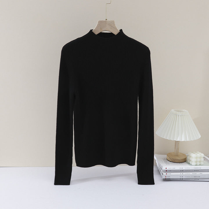 Damen Feiner gerippter Stehkragenpullover mit slim-fit Silhouette Echo Archiv
